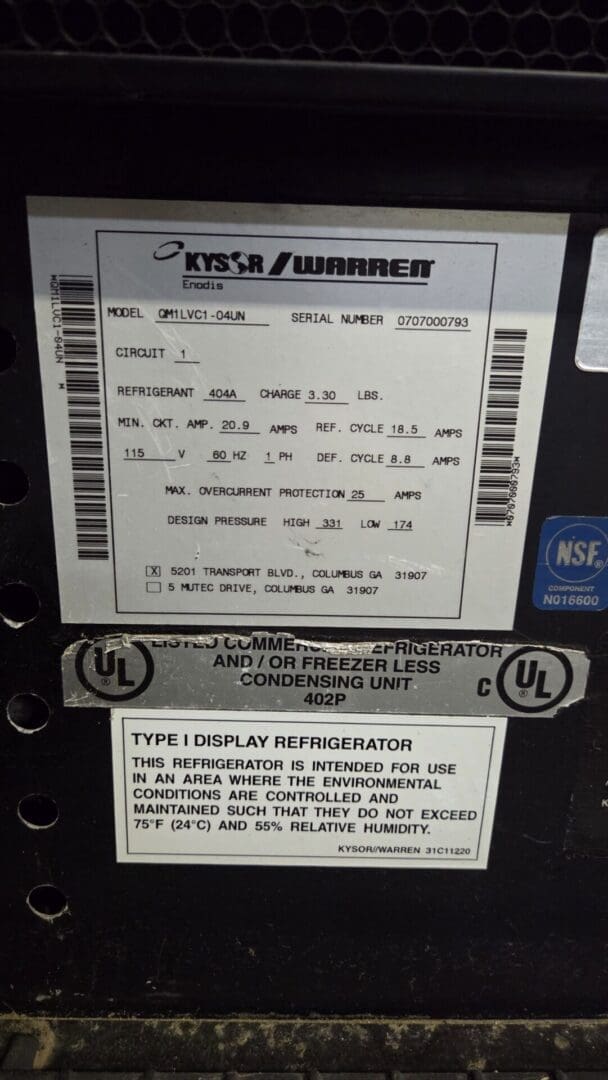 Kysor Warren Enodis Self-Contained Cooler - Image 2